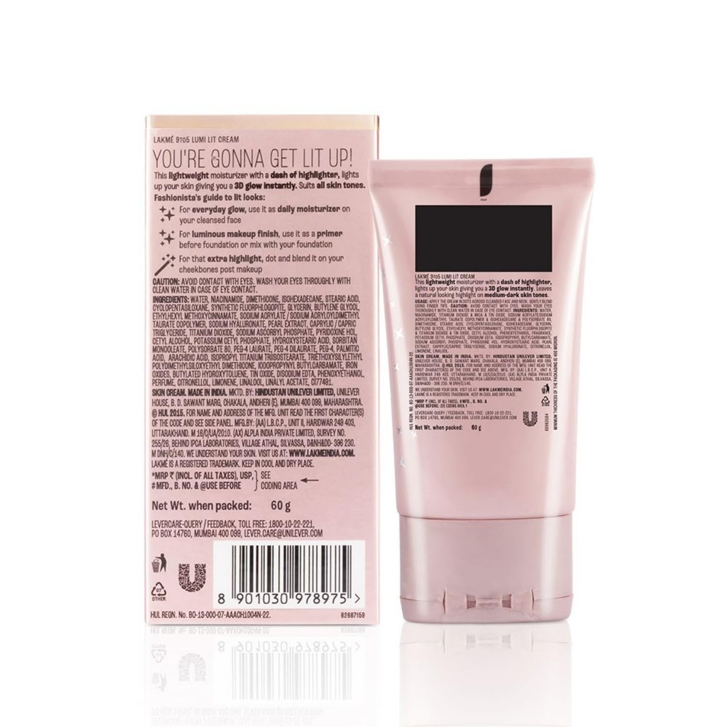 LAKMÉ Lumi Skin Dewy Rose Cream: Lightweight Moisturizer with 3D Highlighted Glow