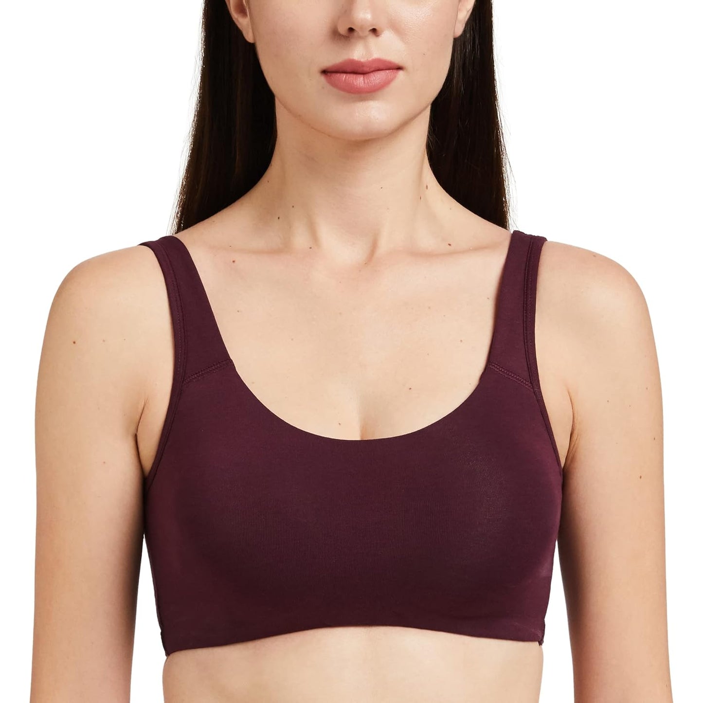 Enamor Women's Cotton Blend SB06 Low Impact Non-Padded Wirefree High Coverage Bra