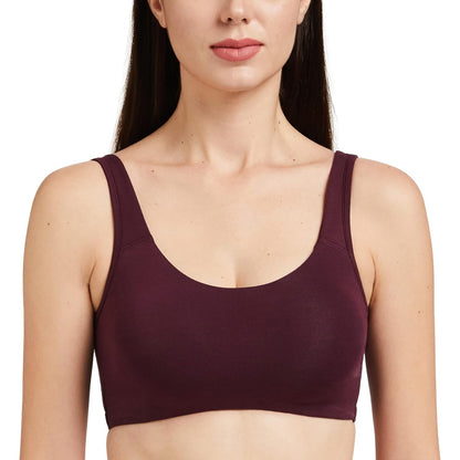 Enamor Women's Cotton Blend SB06 Low Impact Non-Padded Wirefree High Coverage Bra