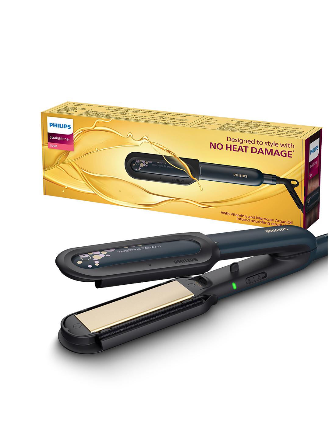 Philips Navy Blue Straightener with Moroccan Oil and Vitamin E