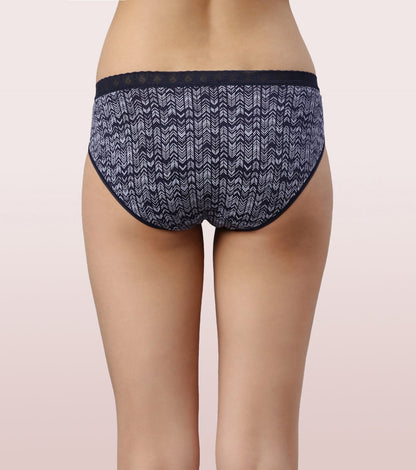 Enamor CH06 French Brief Hipster Panties - Antimicrobial Cotton Spandex, 2-Pack Assorted