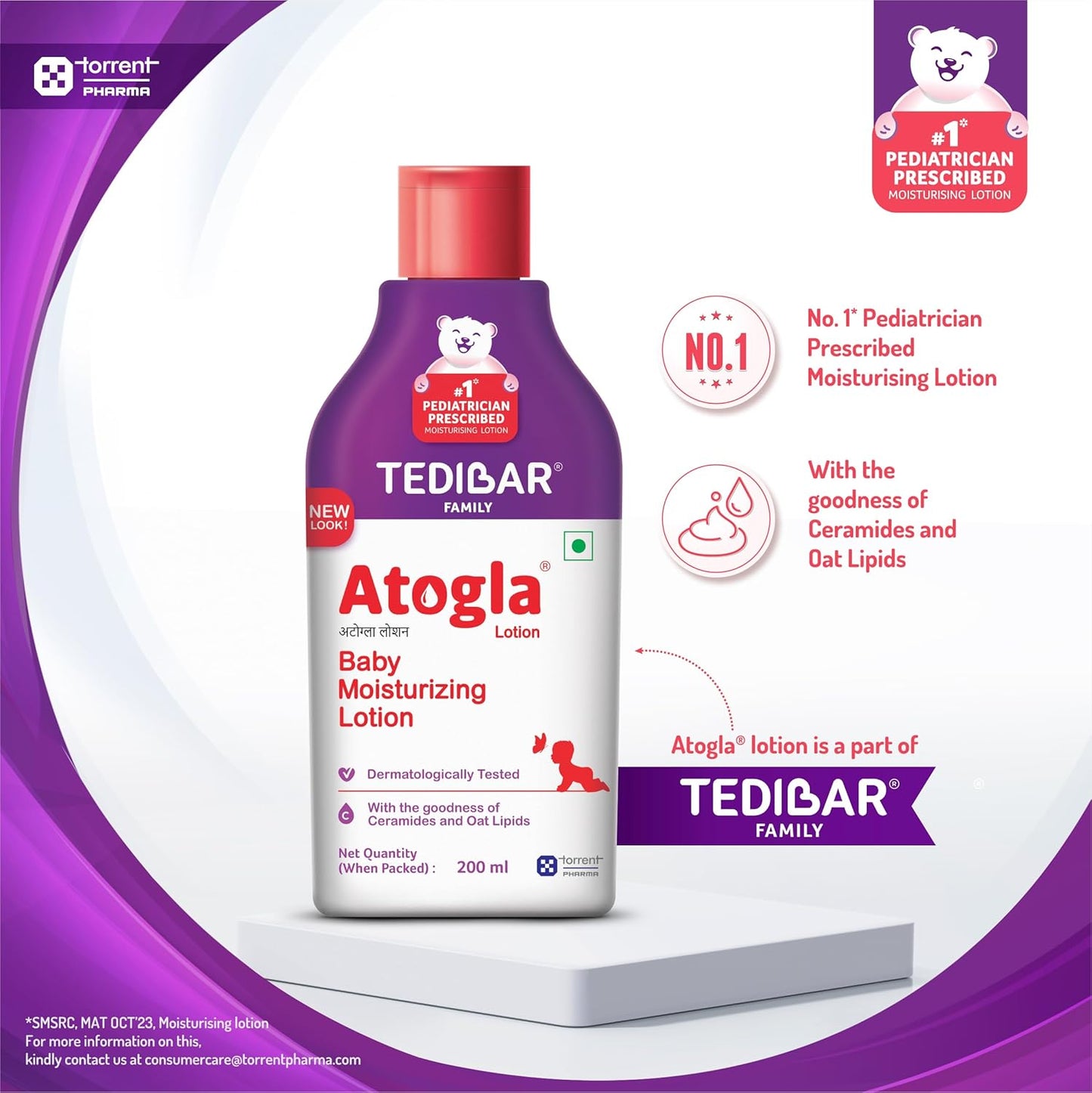 Atogla Baby Moisturizing Lotion with Ceramide for Sensitive Skin 200ml