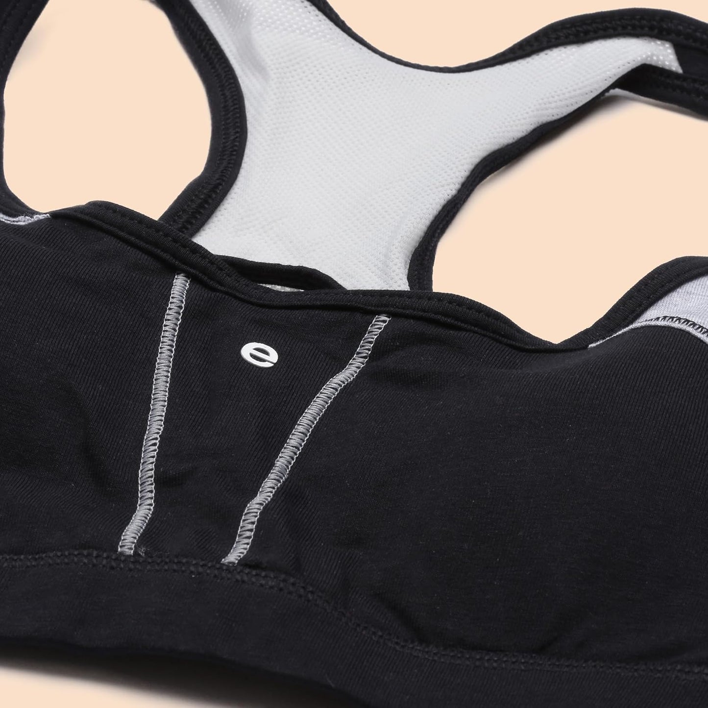 Enamor Women's Medium Impact Cotton Sports Bra with Removable Cups, Racerback Design