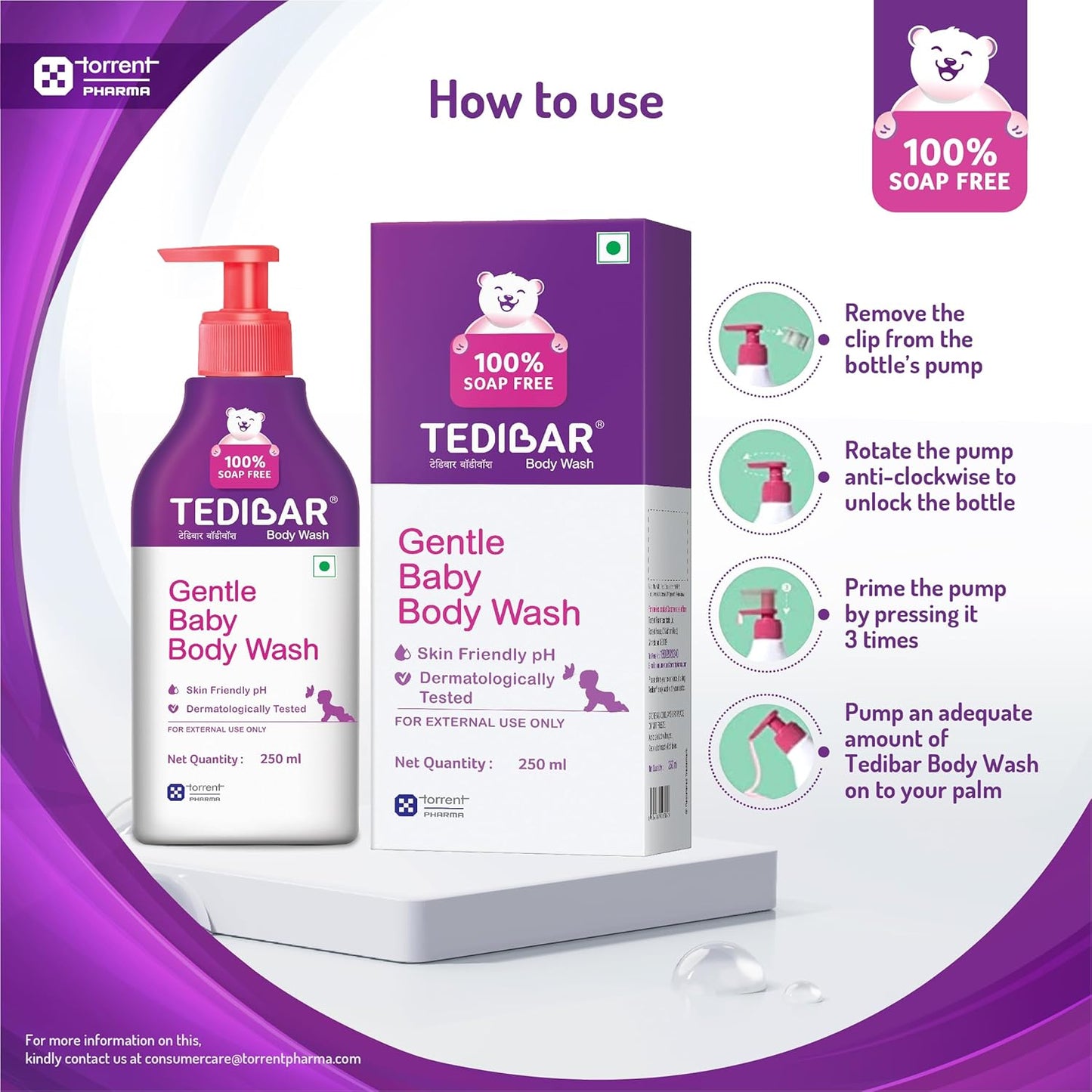 Tedibar Gentle Soap-Free Baby Body Wash for Sensitive Newborn Skin