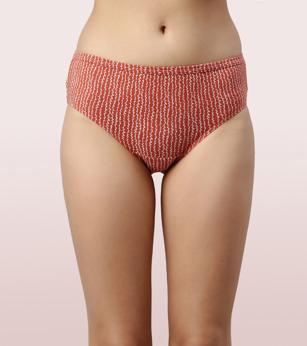 Enamor Chic Cotton Mid-Waist Hipster Panty 3-Pack with Antimicrobial Stain Release