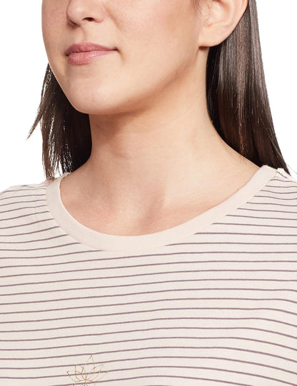 Women's Pink Striped Cotton Tunic T-Shirt: Soft, Breathable, Relaxed Mid-Thigh Fit