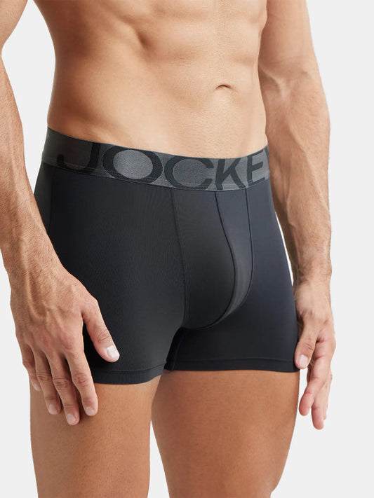 Jockey Men's Tactel Microfiber Stretch Solid Trunks with Moisture Move Treatment