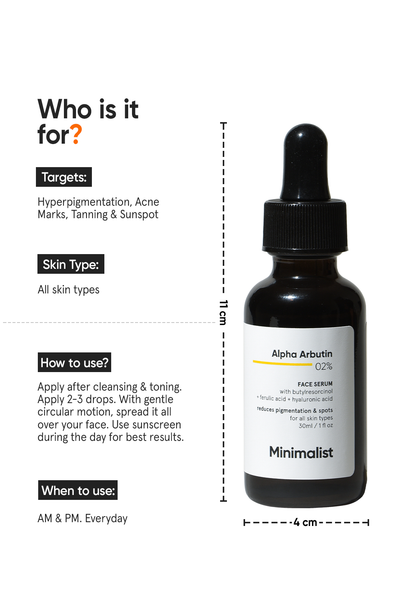 Minimalist Alpha Arbutin 2% Face Serum for Brightening Dark Spots