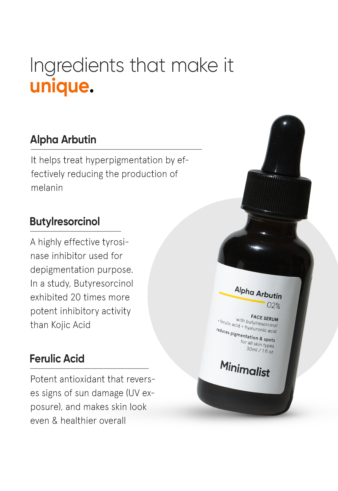 Minimalist Alpha Arbutin 2% Face Serum for Brightening Dark Spots