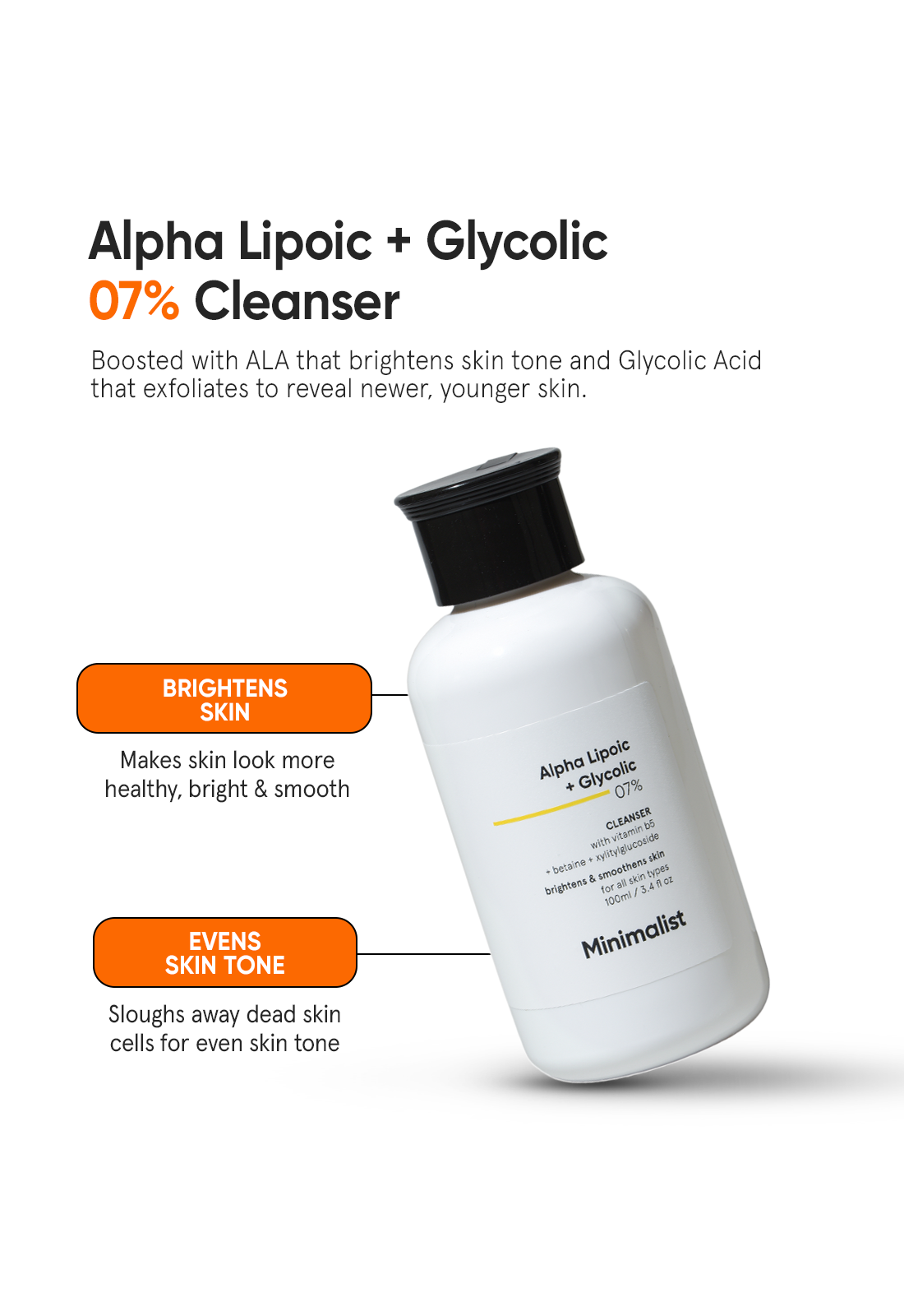 Minimalist Alpha Lipoic and Glycolic Acid 7% Brightening Face Cleanser