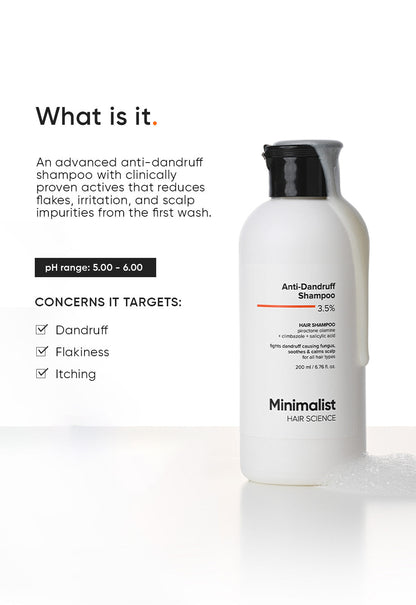 Minimalist Anti Dandruff Shampoo with Salicylic Acid for Healthy Scalp