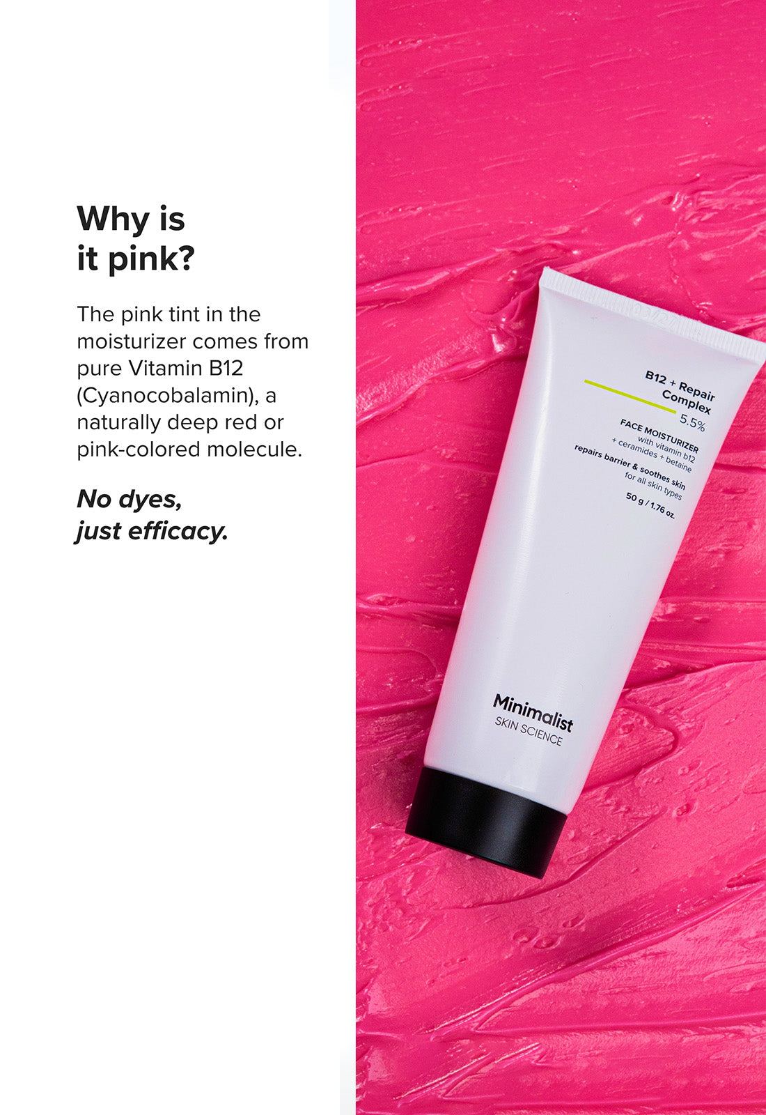 Minimalist Vitamin B12 Repair Complex Face Moisturizer for Redness Relief