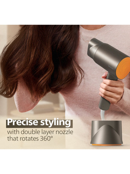 Philips 1600W Hair Dryer with 4 Heat Speed Modes Brown Orange