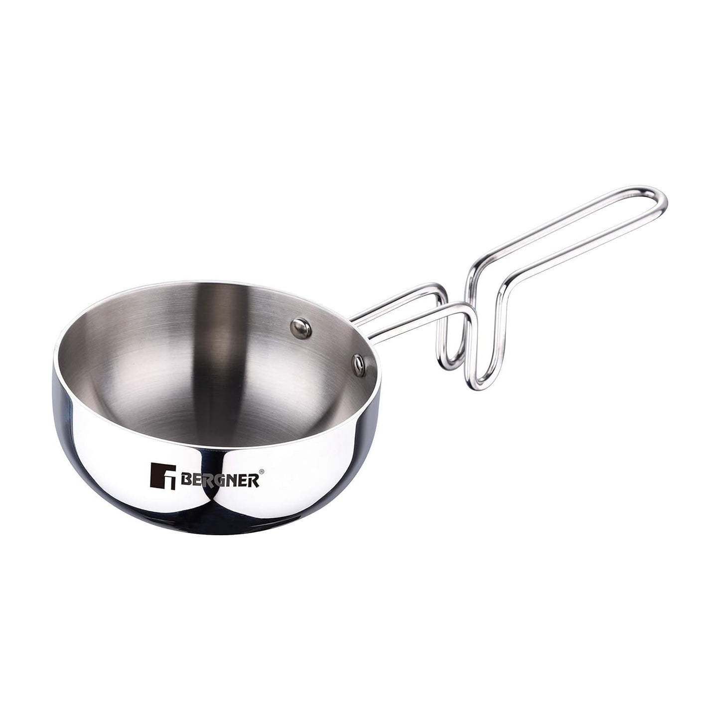 Premium Bergner Argent Tri-Ply Stainless Steel 4.7-inch Tadka Pan with 17oz Capacity