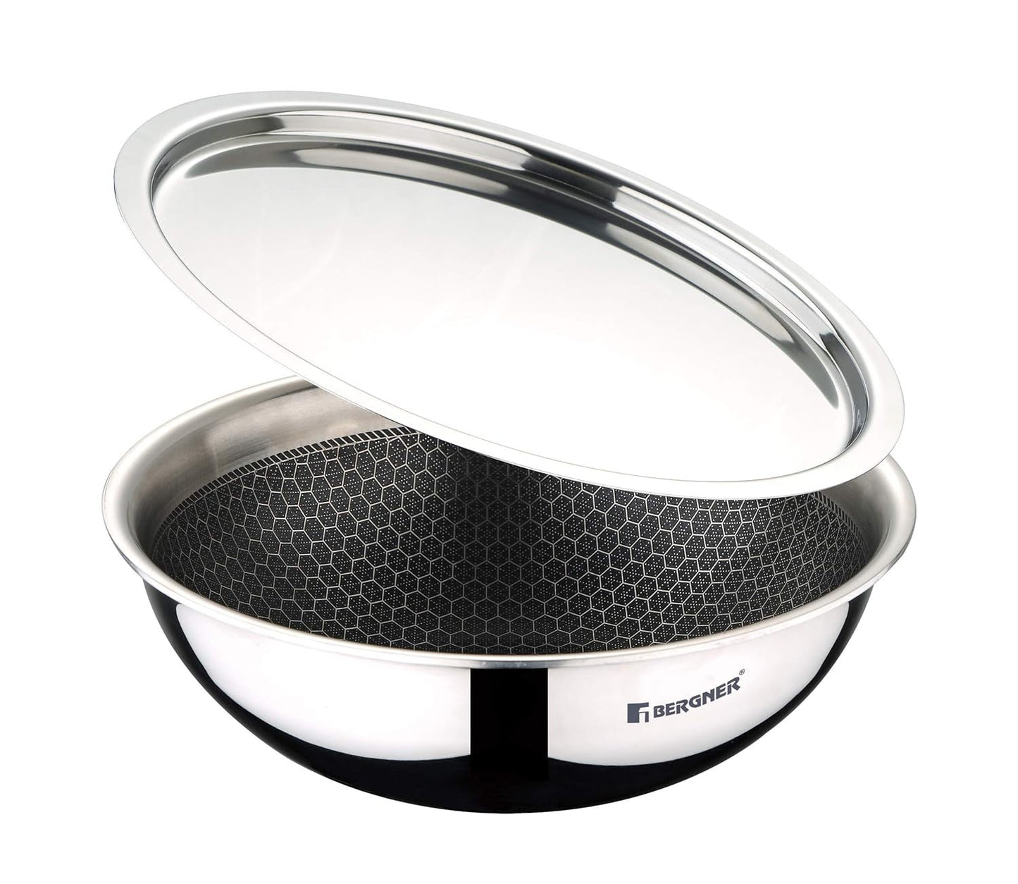 Hitech Tri-Ply Stainless Steel Non-Stick Tasra, Induction Bottom, PFOA-Free Cookware
