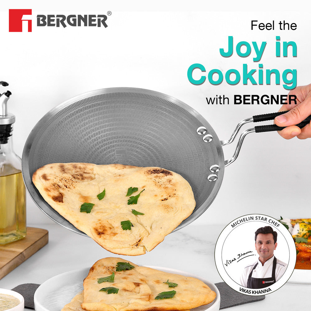 Bergner Hi-Tech Giro X Ceramic Triply 11-inch Induction Roti Tawa Pan