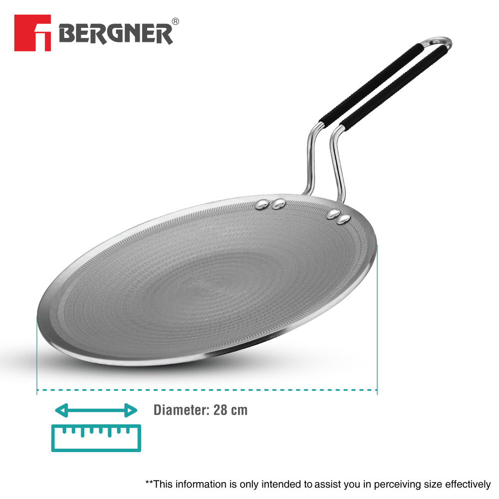 Bergner Hi-Tech Giro X Ceramic Triply 11-inch Induction Roti Tawa Pan