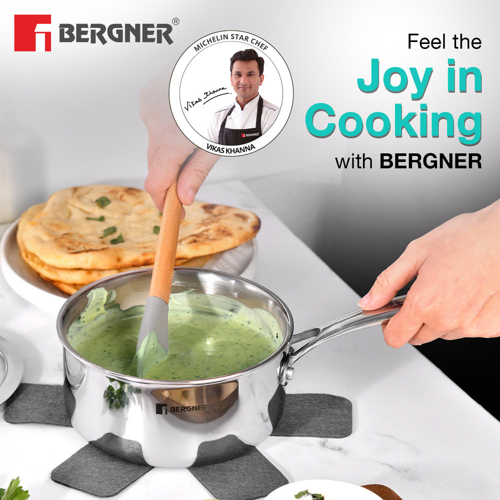 Bergner Hi-Tech Giro X Ceramic 16cm Saucepan, Induction Cooktop Safe, Steel Guard