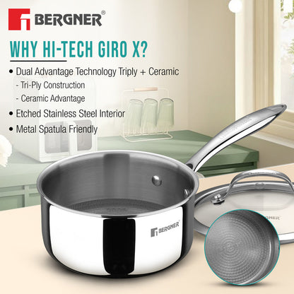 Hi-Tech Giro X Ceramic 16cm 1.6L Saucepan with Induction Bottom, Steel Guard