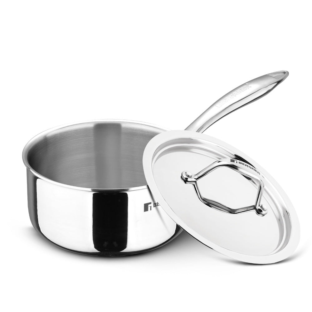 Bergner Argent Tri-Ply Stainless Steel 2.2L Induction Saucepan with Stay-Cool Handle