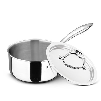 Bergner Argent Tri-Ply Stainless Steel 2.2L Induction Saucepan with Stay-Cool Handle