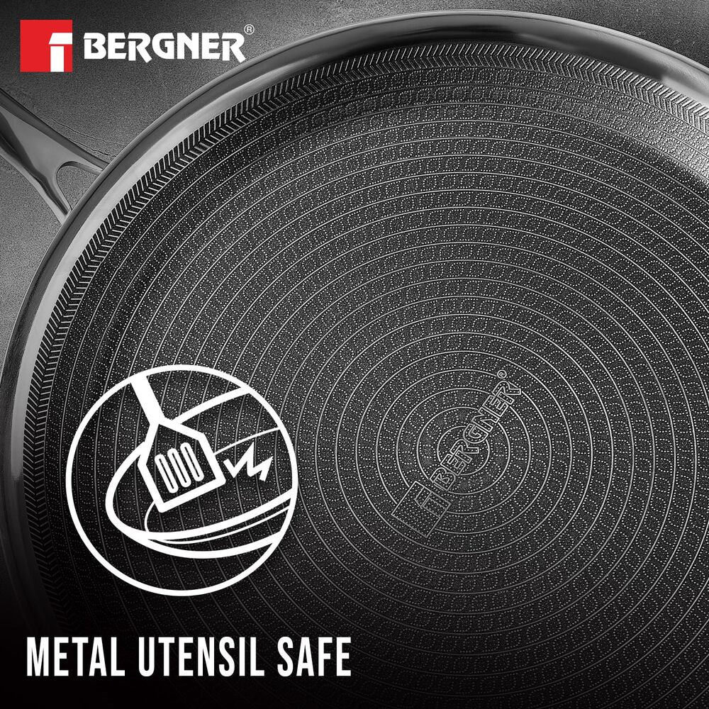 Bergner Tri-Ply Hi-Tech Giro 28cm Dosa Tawa: Non-Stick Honeycomb, Induction Ready