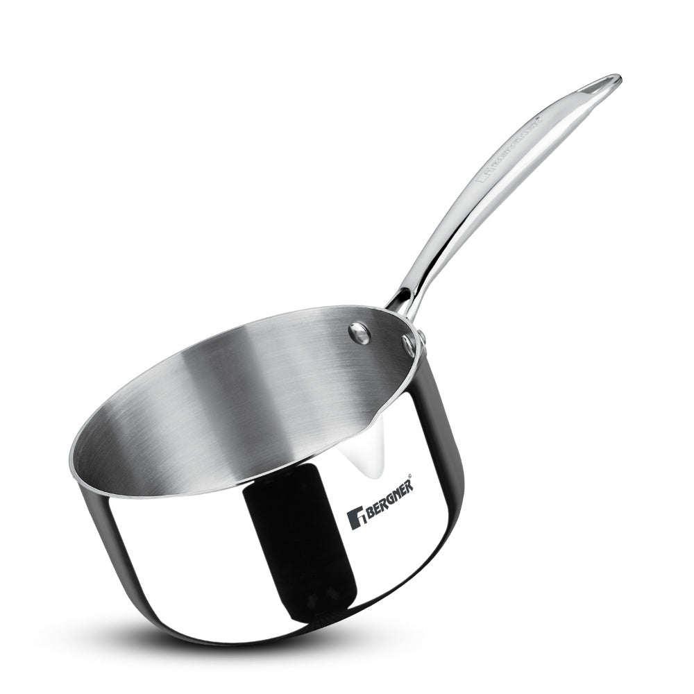 Argent Tri-Ply Stainless Steel Milkpan Saucepan, 1.7L Induction Bottom Pour Spout