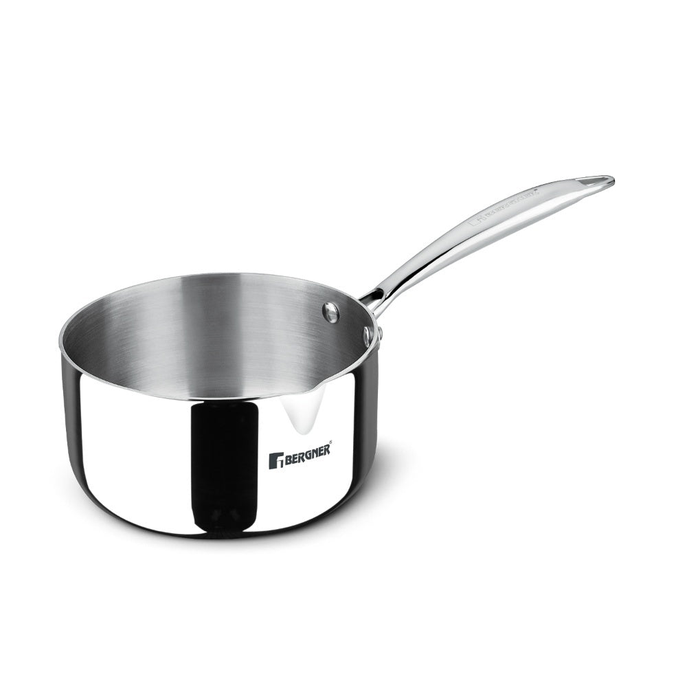 Argent Tri-Ply Stainless Steel Milkpan Saucepan, 1.7L Induction Bottom Pour Spout