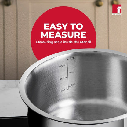 TriPro Tri-Ply Stainless Steel Saucepan, Induction Compatible, Ergonomic Handle