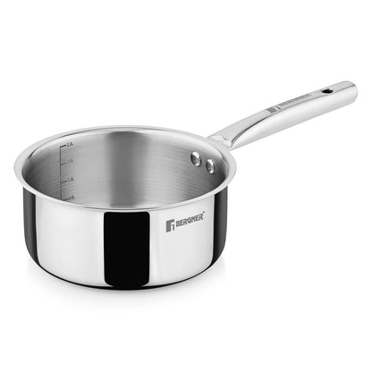TriPro Tri-Ply Stainless Steel Saucepan, Induction Compatible, Ergonomic Handle