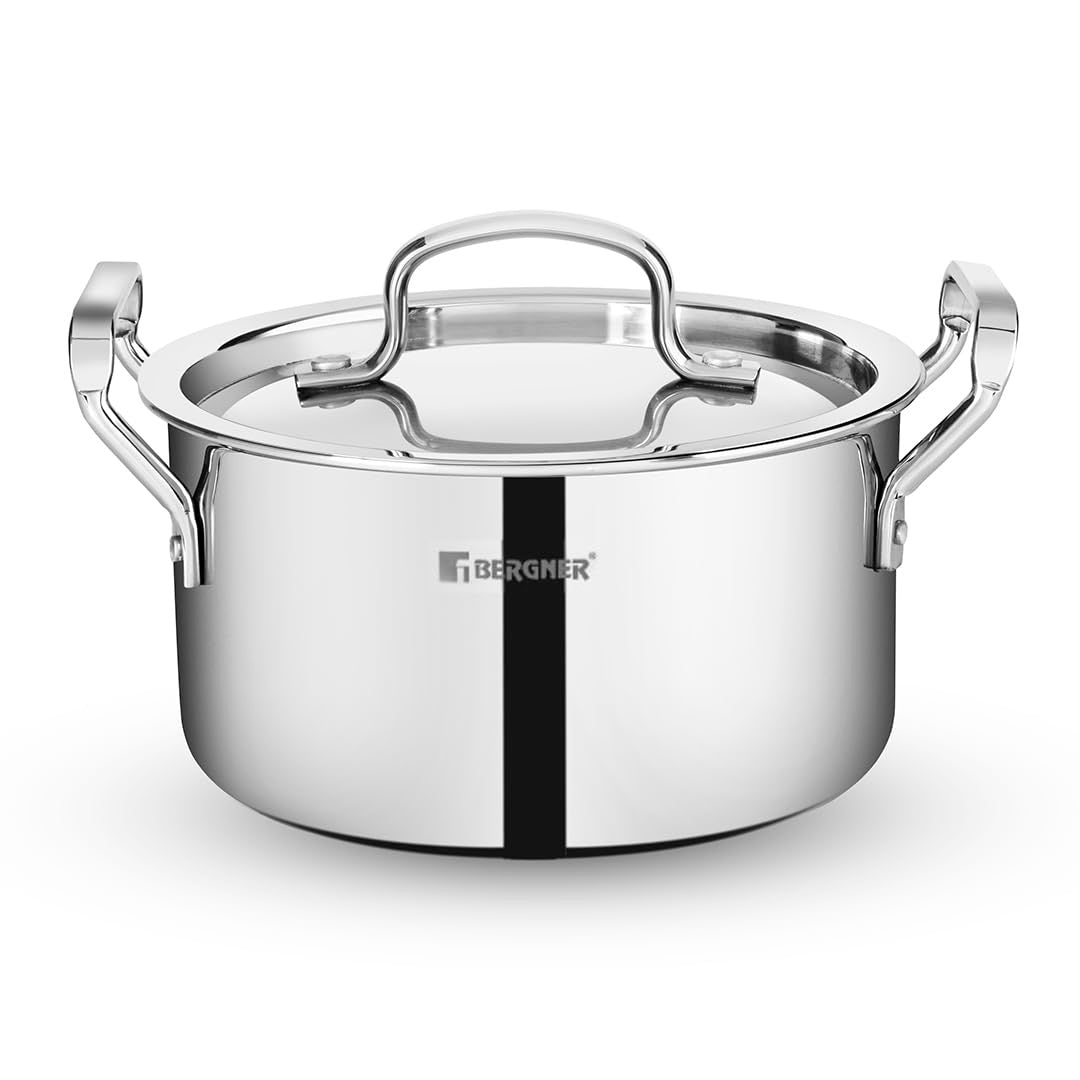Bergner TriPro Tri-Ply Stainless Steel 3.4 Quart Casserole Cook & Serve Pot