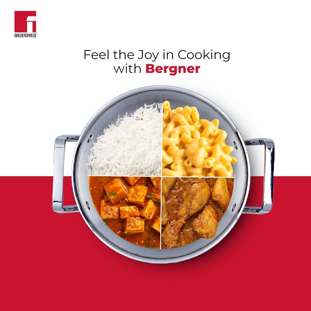 Bergner TriPro Tri-Ply Stainless Steel 3.4 Quart Casserole Cook & Serve Pot