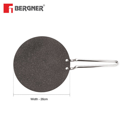 Bergner Argent Samsara Tri-Ply Stainless Steel Roti Tawa, Non-Stick, Induction Compatible Cookware