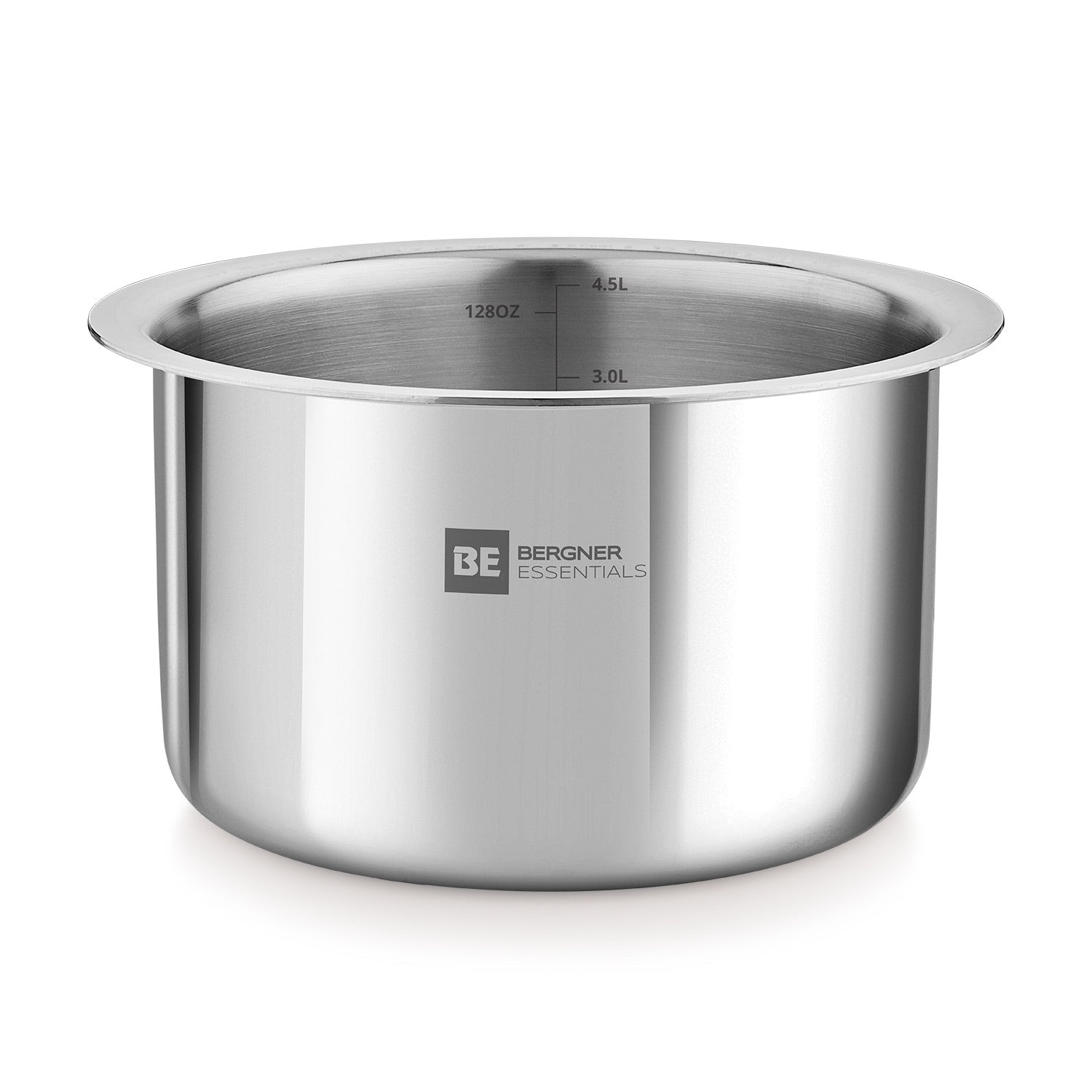 Bergner BE Essentials Tri-Ply Stainless Steel 22cm Cooking Pot with Lid