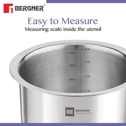 Bergner BE Essentials Tri-Ply Stainless Steel 22cm Cooking Pot with Lid