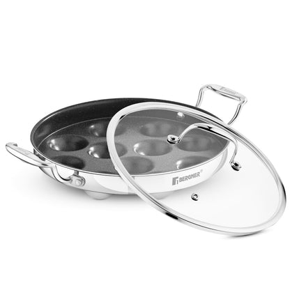 Bergner Argent Samsara Tri-Ply Stainless Steel 11-Pit Paniyarakkal Induction Cookware