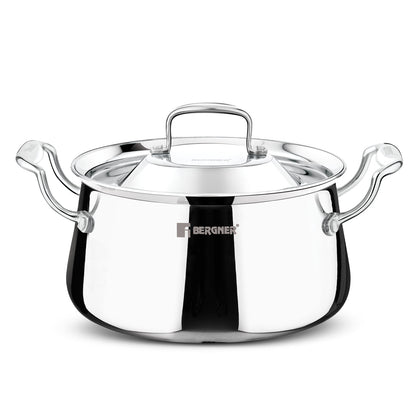Bergner Argent Samsara Tri-Ply Stainless Steel 28cm Biryani Handi Cookware
