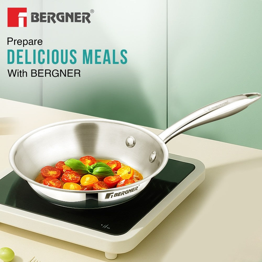 Bergner Argent Junior Chef Tri-Ply Stainless Steel 6.3-inch Mini Frypan, Induction Ready