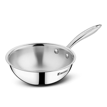 Bergner Argent Junior Chef Tri-Ply Stainless Steel 7-Inch Mini Wok