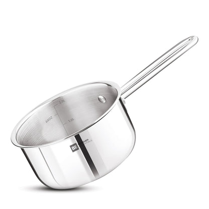 Bergner Tri-Ply Stainless Steel 18cm Teapan Milk Pan Induction Ready