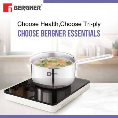 Bergner Tri-Ply Stainless Steel 18cm Teapan Milk Pan Induction Ready