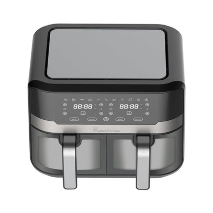 MasterPro 9L Dual Basket Air Fryer with Transparent Windows
