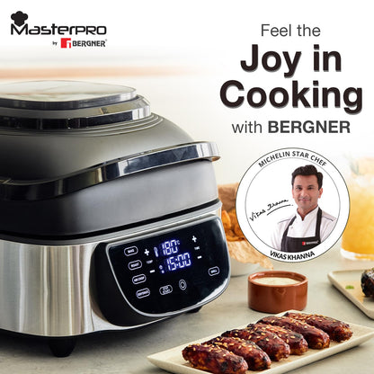 Bergner MasterPro 7L Smokeless Grill for Air Frying and Baking