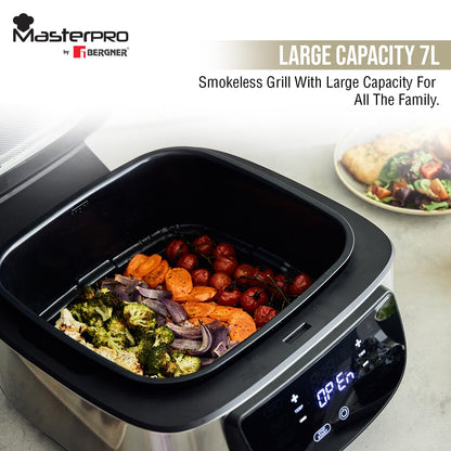 Bergner MasterPro 7L Smokeless Grill for Air Frying and Baking