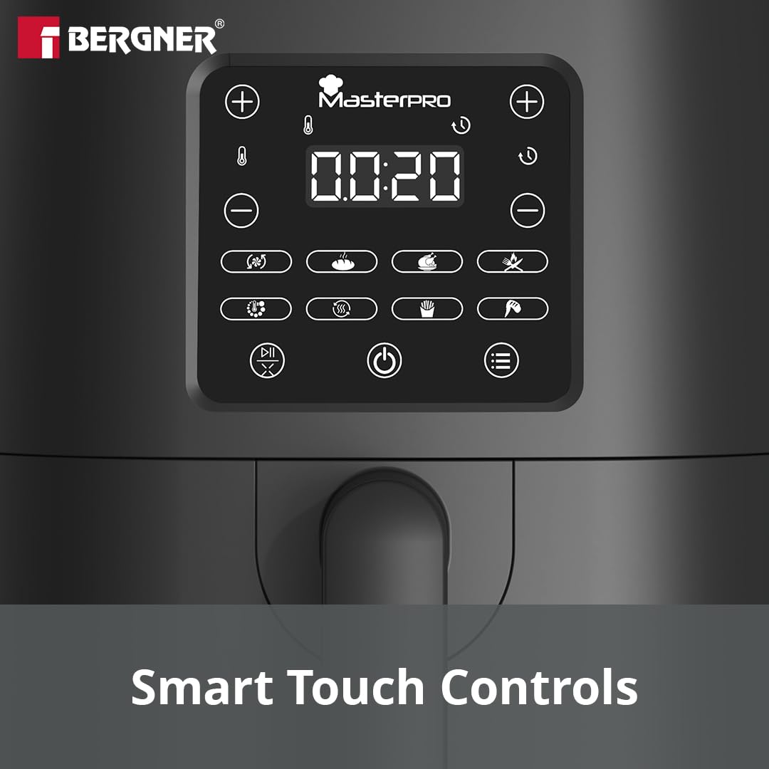 Bergner MasterPro 4L Digital Air Fryer with 1500W Power