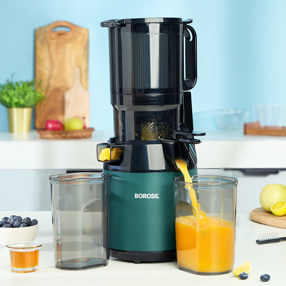 Borosil Vita Rich Slow Juicer for Nutrient-Packed Smooth Pulp-Free Drinks