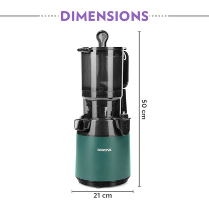 Borosil Vita Rich Slow Juicer for Nutrient-Packed Smooth Pulp-Free Drinks