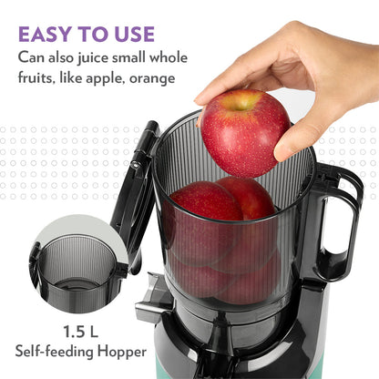 Borosil Vita Rich Slow Juicer for Nutrient-Packed Smooth Pulp-Free Drinks