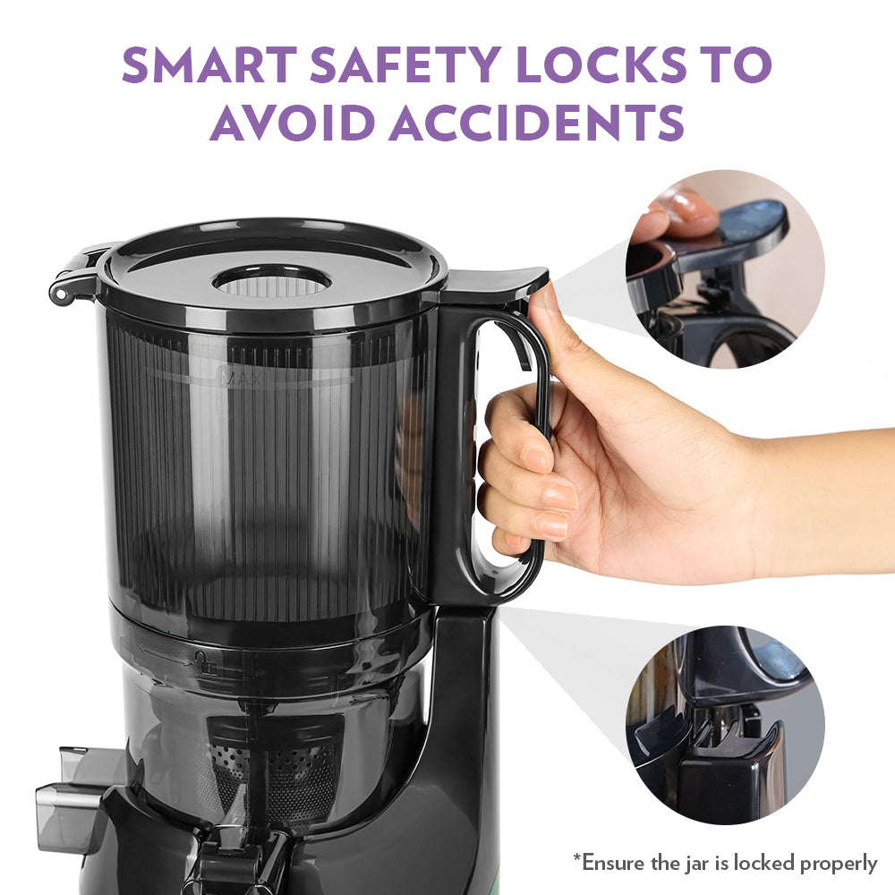 Borosil Vita Rich Slow Juicer for Nutrient-Packed Smooth Pulp-Free Drinks