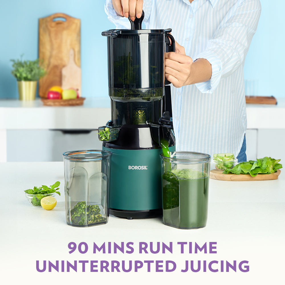 Borosil Vita Rich Slow Juicer for Nutrient-Packed Smooth Pulp-Free Drinks